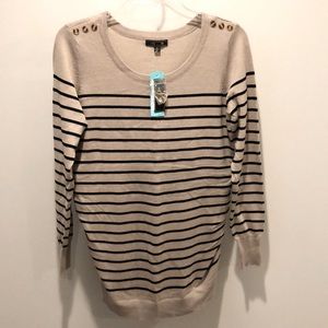 Striped light weight maternity knit top